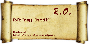 Rónay Ottó névjegykártya